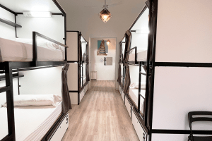 12-bed shared room with shared bathroom, budget accommodation at Way Hostel Madrid