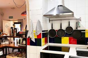 Shared kitchen at Way Hostel Madrid, equipped for you to prepare your favorite dishes
